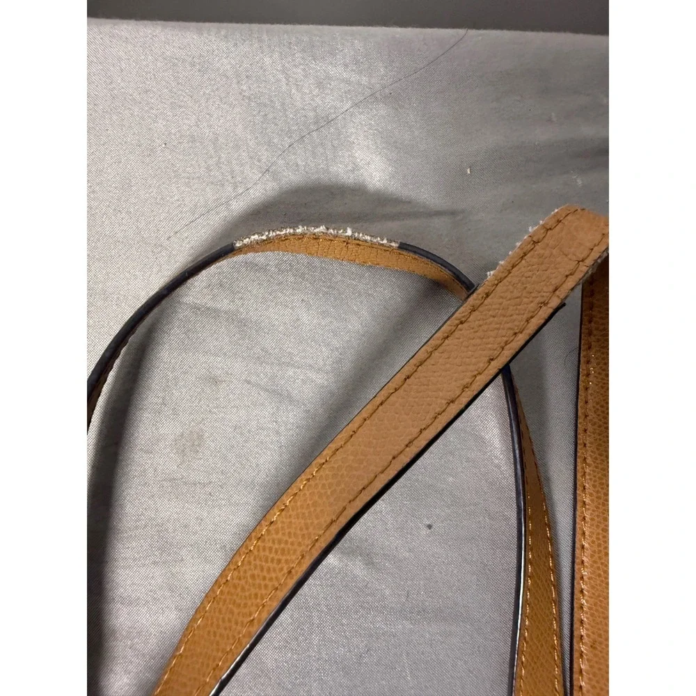 Michael Kors Saffiano Leather Tote Bag Tan Camel Gold Hardware Logo - Picture 6 of 10